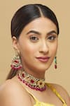 Shop_Posh by Rathore_Gold Plated Kundan Floral Choker Set _at_Aza_Fashions