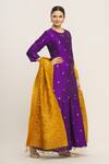 Buy_Pinki Sinha_Purple Woven Kurta Set_at_Aza_Fashions