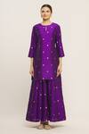 Pinki Sinha_Purple Woven Kurta Set_Online_at_Aza_Fashions