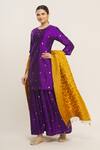 Buy_Pinki Sinha_Purple Woven Kurta Set_Online_at_Aza_Fashions