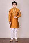 Buy_Arihant Rai Sinha_Gold Silk Kurta Set For Boys_at_Aza_Fashions