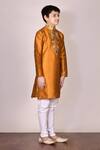 Arihant Rai Sinha_Gold Silk Kurta Set For Boys_Online_at_Aza_Fashions