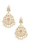 Shop_Moh-Maya by Disha Khatri_Gold Plated Jadau Pendant Choker Set _Online_at_Aza_Fashions