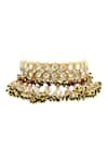 Shop_Moh-Maya by Disha Khatri_Gold Plated Kundan Bead Drop Bangles Set Of 2 _Online_at_Aza_Fashions