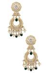 Shop_Moh-Maya By Disha Khatri_Gold Plated Pearls, Beads, Embroidery Kundan Pendant Necklace Set _Online_at_Aza_Fashions