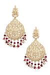 Shop_Moh-Maya By Disha Khatri_Gold Plated Pearls, Diamonds Jadau Pendant Choker Set _Online_at_Aza_Fashions