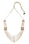 Shop_Moh-Maya By Disha Khatri_Gold Plated Layered Jadau Necklace _at_Aza_Fashions
