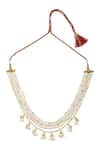 Shop_Just Shradhas_Gold Plated Kundan Layered Pendant Drop Necklace _at_Aza_Fashions