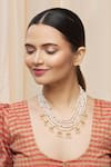 Just Shradhas_Gold Plated Kundan Layered Pendant Drop Necklace _Online_at_Aza_Fashions