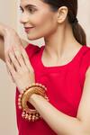 Buy_Just Shradhas_Gold Plated Pearls, Beads, Diamonds Polki Kundan Drop Bangle _at_Aza_Fashions