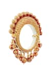 Shop_Just Shradhas_Gold Plated Pearls, Beads, Diamonds Polki Kundan Drop Bangle _at_Aza_Fashions