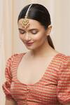 Buy_Just Shradhas_Gold Plated Kundan Bead Drop Maangtikka _at_Aza_Fashions