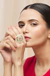 Shop_Just Shradhas_Gold Plated Pearls Kundan Geometric Ring _Online_at_Aza_Fashions