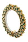 Shop_Just Shradhas_Gold Plated Pearls, Beads, Gota Patti Kundan Enamel Bangle _at_Aza_Fashions