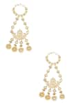 Shop_Just Shradhas_Gold Plated Pearls, Beads Kundan Floral Hathphool _at_Aza_Fashions