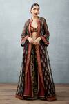 Buy_Torani_Black Jacket Silk Organza Pant And Gulghast Farhat Chogha Set  _at_Aza_Fashions
