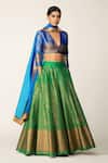 Buy_Payal Khandwala_Green Handwoven Brocade Silk Lehenga_at_Aza_Fashions