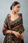 Buy_Torani_Black Slub Silk Printed Digital Bhagalpuri Gulghast Arwa Saree  _Online_at_Aza_Fashions