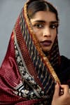 Torani_Black Slub Silk Printed Digital Bhagalpuri Gulghast Zeenat Doshala _at_Aza_Fashions