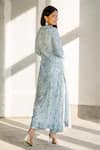 Aariyana Couture_Blue Pant Bamberg Silk Kurta And Dupatta Butterfly Net Embroidery Round Set _Online_at_Aza_Fashions