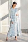 Buy_Aariyana Couture_Blue Pant Bamberg Silk Kurta And Dupatta Butterfly Net Embroidery Round Set _Online_at_Aza_Fashions
