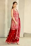 Shop_Aariyana Couture_Red Kurta Dupion Sharara And Dupatta Georgette Embroidery U Neck Set _Online_at_Aza_Fashions