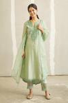 Buy Aariyana Couture Green Chanderi Silk, Silk, Organza Sequins, Embroidery Round Neck Kurta Set Online at Aza Fashions Buy_Aariyana Couture_Green Chanderi Silk, Silk, Organza Sequins, Embroidery Round Neck Kurta Set_Online_at_Aza_Fashions