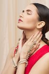Moh-Maya by Disha Khatri_Gold Plated Kundan Hathphools Set Of 2 _Online_at_Aza_Fashions