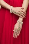 Buy_Moh-Maya by Disha Khatri_Gold Plated Kundan Hathphools Set Of 2 _Online_at_Aza_Fashions