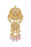 Shop_Moh-Maya By Disha Khatri_Gold Plated Pearls, Beads, Diamonds Kundan Tiered Danglers _Online_at_Aza_Fashions