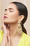 Buy_Moh-Maya By Disha Khatri_Gold Plated Kundan Tiered Chandbalis _Online_at_Aza_Fashions