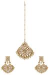 Buy_Moh-Maya By Disha Khatri_Gold Plated Stones, Beads Danglers With Maangtikka _at_Aza_Fashions