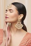 Buy_Moh-Maya By Disha Khatri_Gold Plated Stones, Beads Danglers With Maangtikka _Online_at_Aza_Fashions