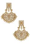 Shop_Moh-Maya By Disha Khatri_Gold Plated Stones, Beads Danglers With Maangtikka _Online_at_Aza_Fashions