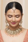 Moh-Maya By Disha Khatri_Gold Plated Stones, Beads Drop Choker Set _Online_at_Aza_Fashions