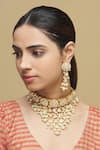 Zevar By Geeta_Gold Plated Pearls, Stones Kundan Choker Set _Online_at_Aza_Fashions