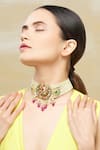 Buy_Kiara_22kt Kundan Pendant Choker_Online_at_Aza_Fashions