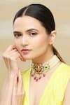 Shop_Kiara_22kt Kundan Pendant Choker_at_Aza_Fashions