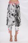 Surily G_Black Satin Tie Dye Cropped Harem Pants  _Online_at_Aza_Fashions