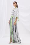 Buy_Surily G_Black Satin Asymmetric Tie Dye One Shoulder Jumpsuit _Online_at_Aza_Fashions