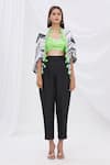 Buy_Surily G_Black Satin Tie Dye Cape Jacket _Online_at_Aza_Fashions