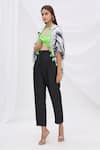 Surily G_Black Satin Tie Dye Cape Jacket _Online_at_Aza_Fashions