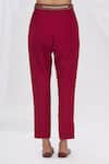 Buy_Surily G_Maroon Munga Silk Straight Pants  _Online_at_Aza_Fashions