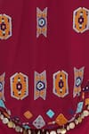 Shop_Surily G_Maroon Crepe Embroidered Cape Jacket  _Online_at_Aza_Fashions