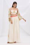 Buy_Surily G_White Georgette Embroidered Cape Jacket  _Online_at_Aza_Fashions