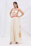 Surily G_White Dupion Silk Embroidered Crop Top_Online_at_Aza_Fashions