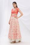 Shop_Surily G_Beige Crepe Embroidered Layered Lehenga _at_Aza_Fashions