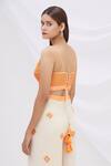 Shop_Surily G_White Crepe Embroidery V Neck Sequin Embellished Crop Top  _at_Aza_Fashions