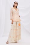 Shop_Surily G_White Crepe Embellished Sharara Pants  _at_Aza_Fashions