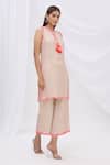 Buy_Surily G_White Crepe Embroidered Striped Pants  _at_Aza_Fashions